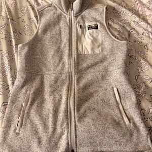 LLbean Gray Fleece Vest